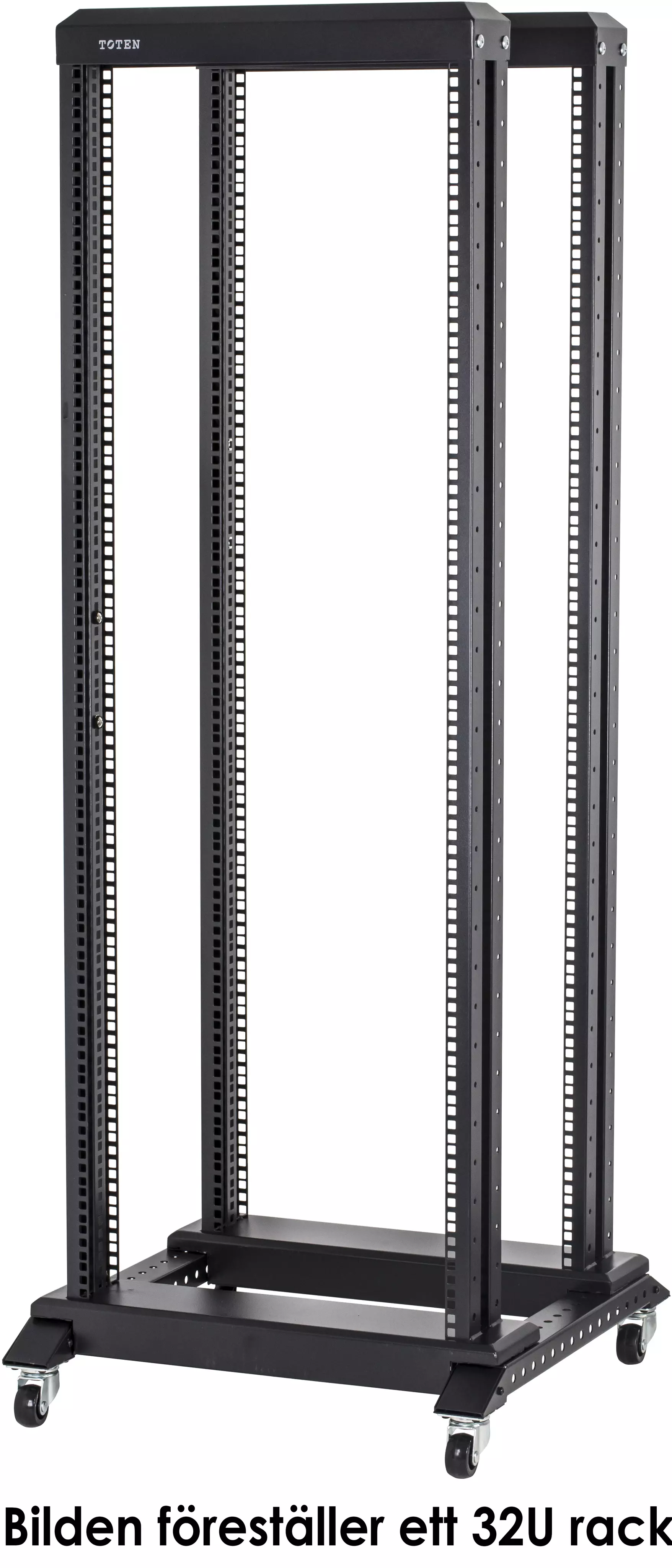 TOTEN 19-DR6642, 19" golvstativ på hjul, 42U, 600x600mm, omonterat, sv DR66429001