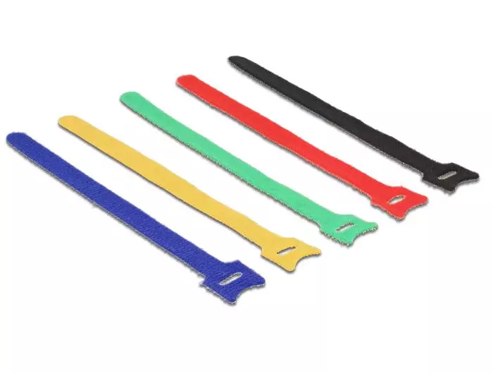 DELOCK Hook-and-loop fasteners coloured L 200 x W 12 mm 10 pieces 18635