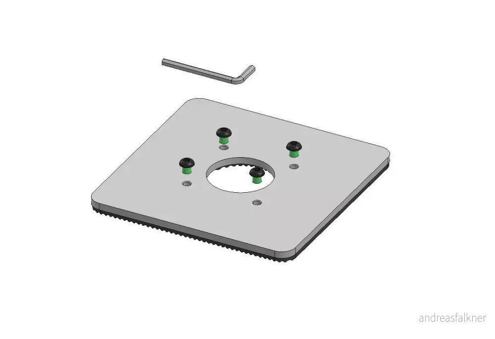 ERGONOMIC SOLUTIONS 150x150mm Baseplate 5mm - BLACK SPM144-02