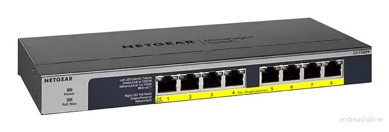 NETGEAR 8PT POE/POE+ GIGABIT UNMANAGED SWCH IN CPNT GS108PP-100EUS
