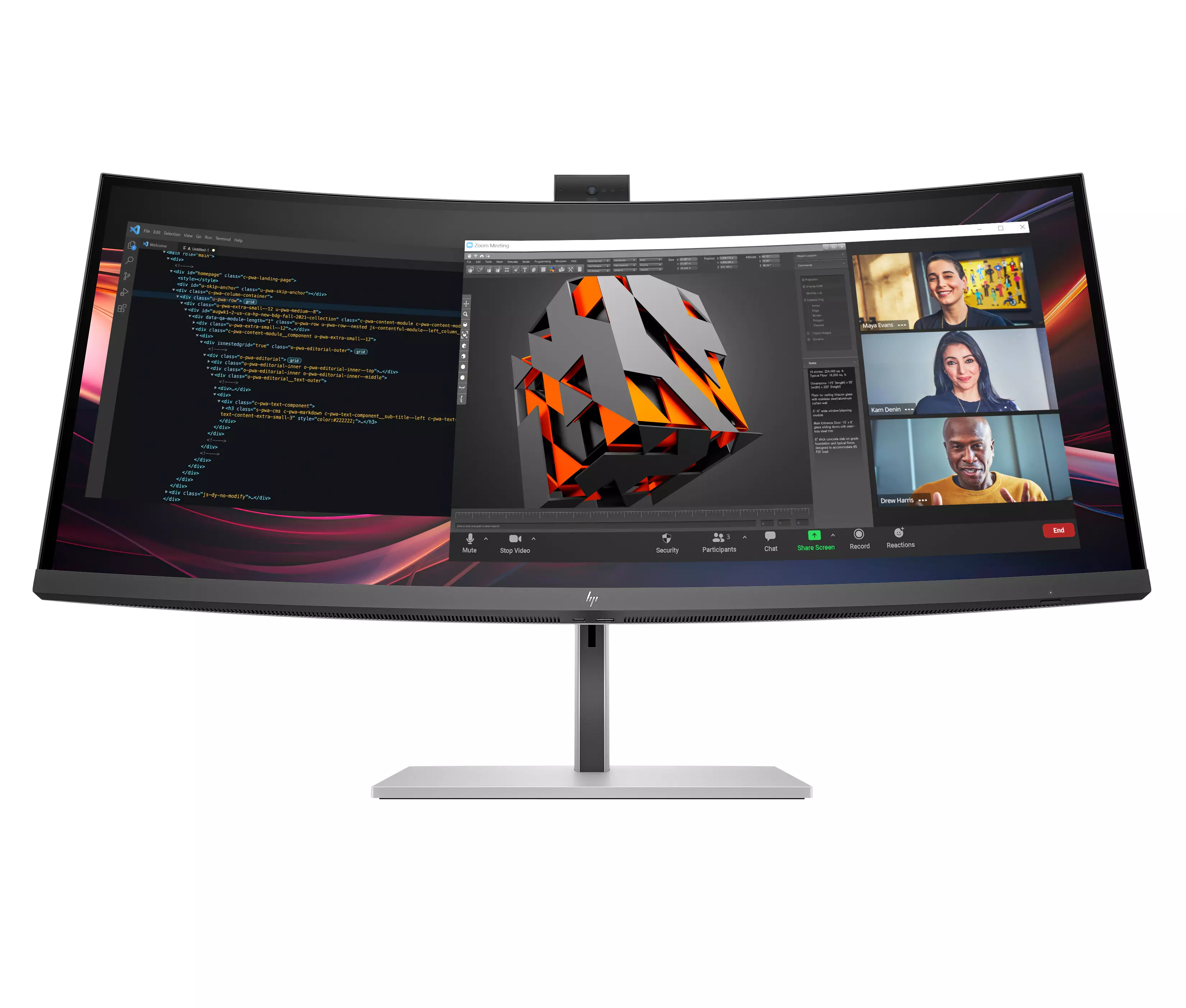 HP 734pm Series 7 Pro 34inch WQHD 400nits HDMI DP Display (EU) 8K157A5#ABB