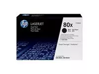 HP 80X 2-pakning høy kapasitet svarte originale LaserJet-tonerkassetter CF280XD