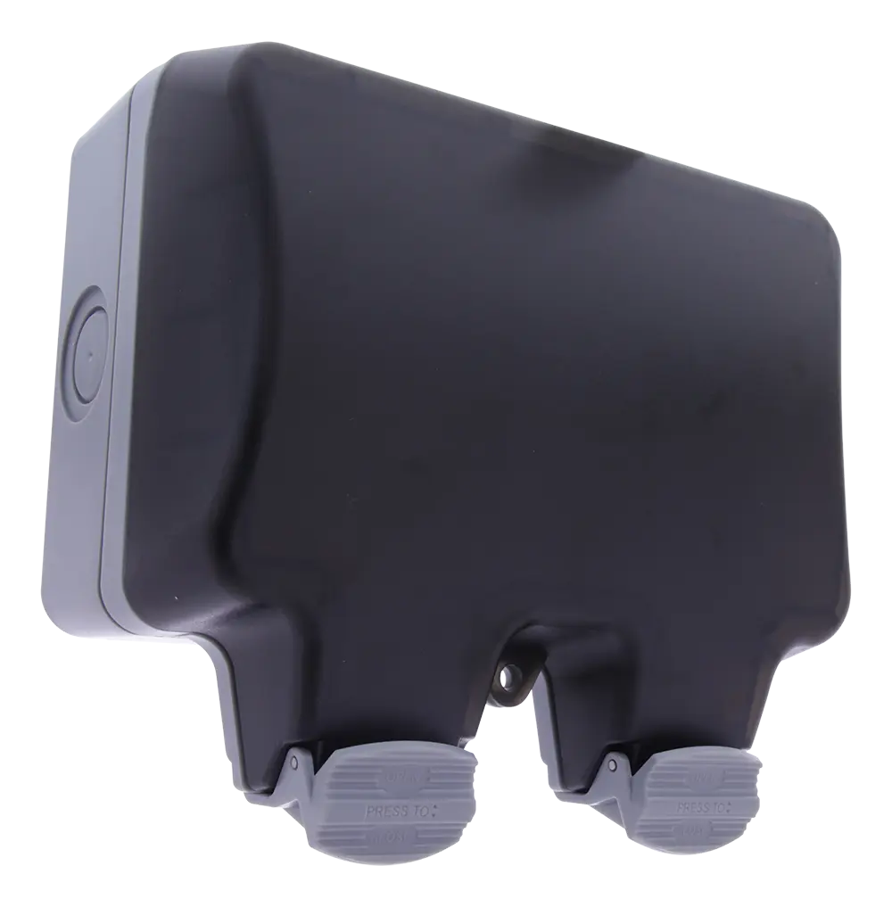 DELTACO Weatherproof box for double 86 mm sockets, IP68, grey VR-602