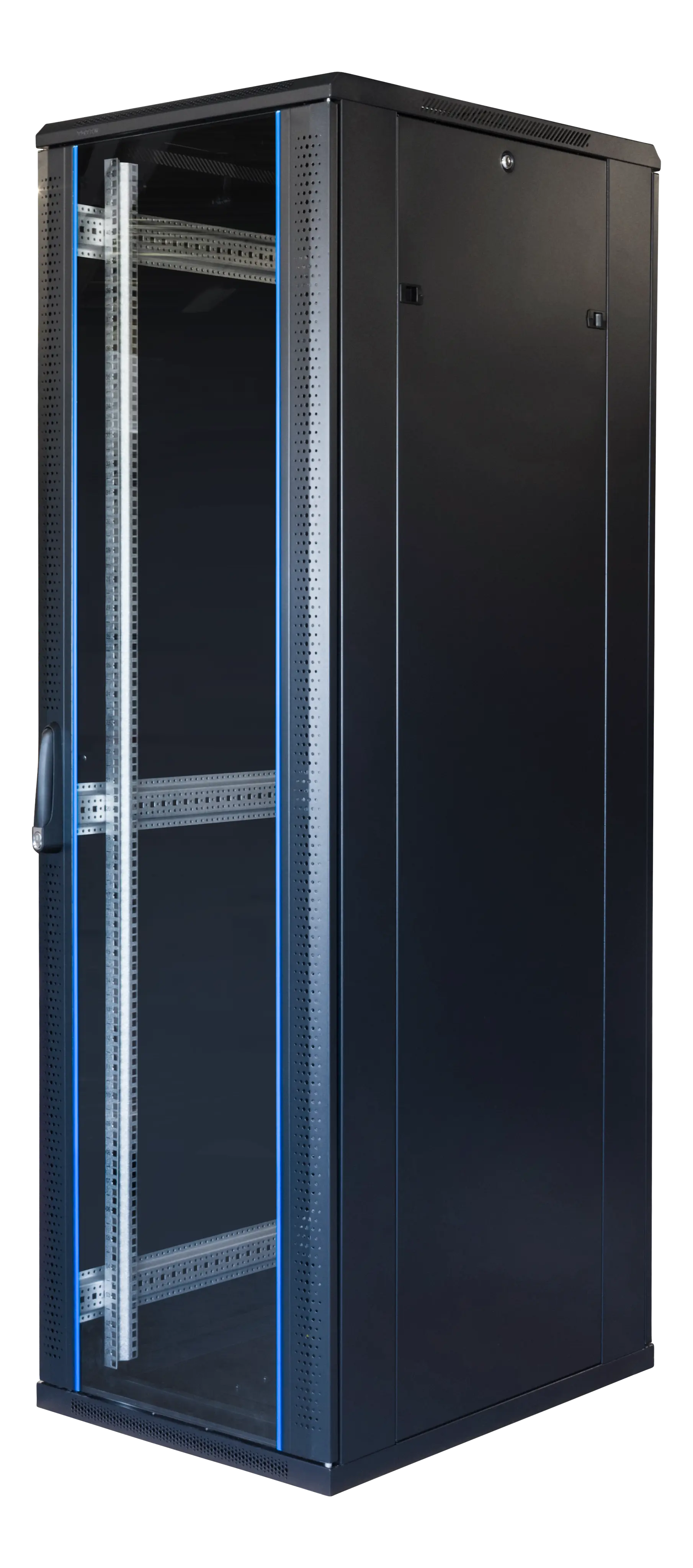 TOTEN G6, 19" floor cabinet, 42U, 600x800, glass front door, black G6.6842.9801