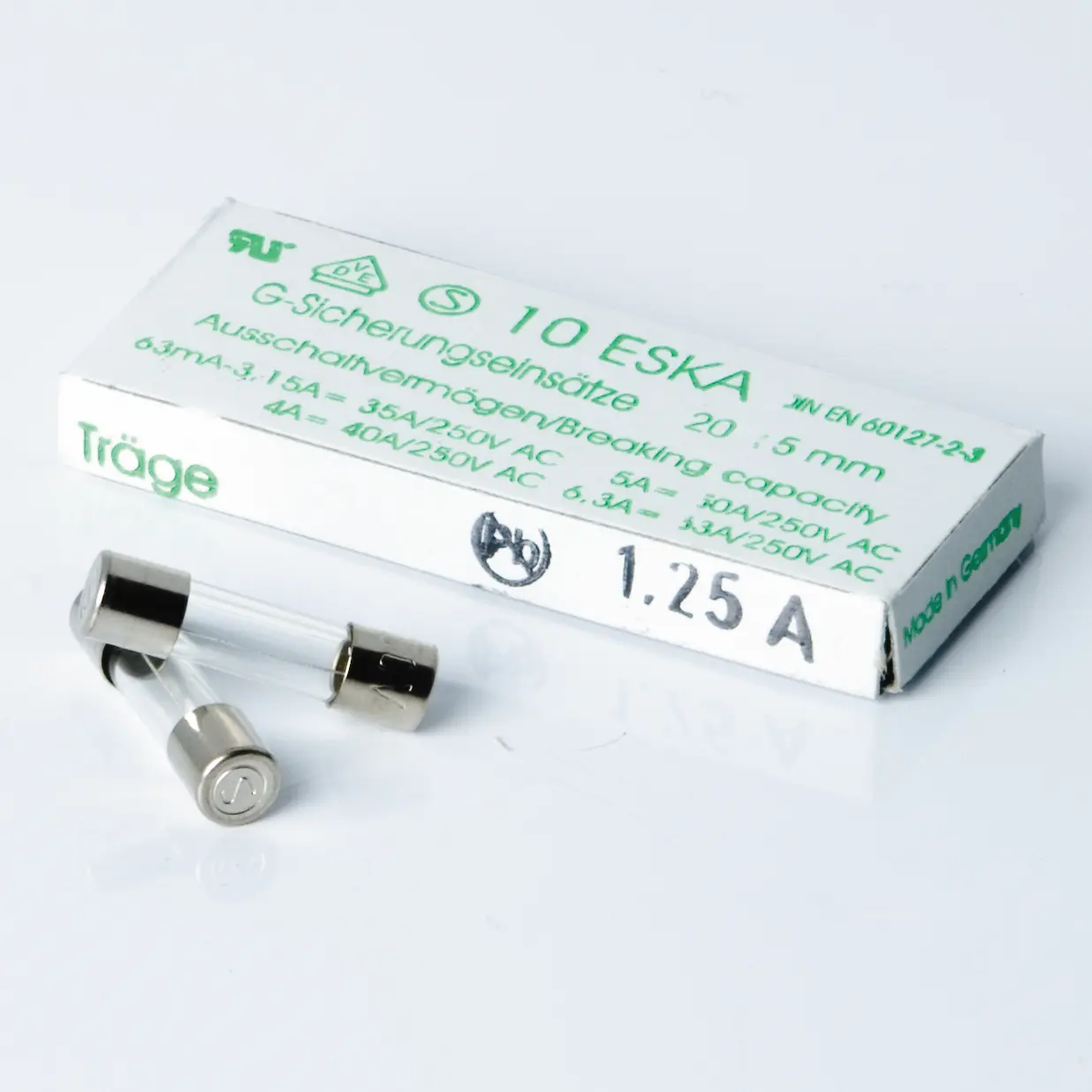 Nordic Quality Glas säkring - slow, 1,25A 5492211460