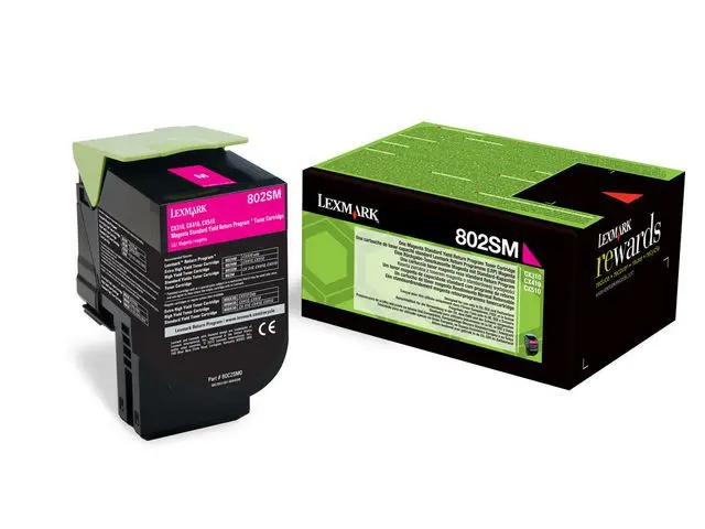 LEXMARK 802SM toner cartridge magenta standard capacity 2.000 pages 1-pack return program 80C2SM0