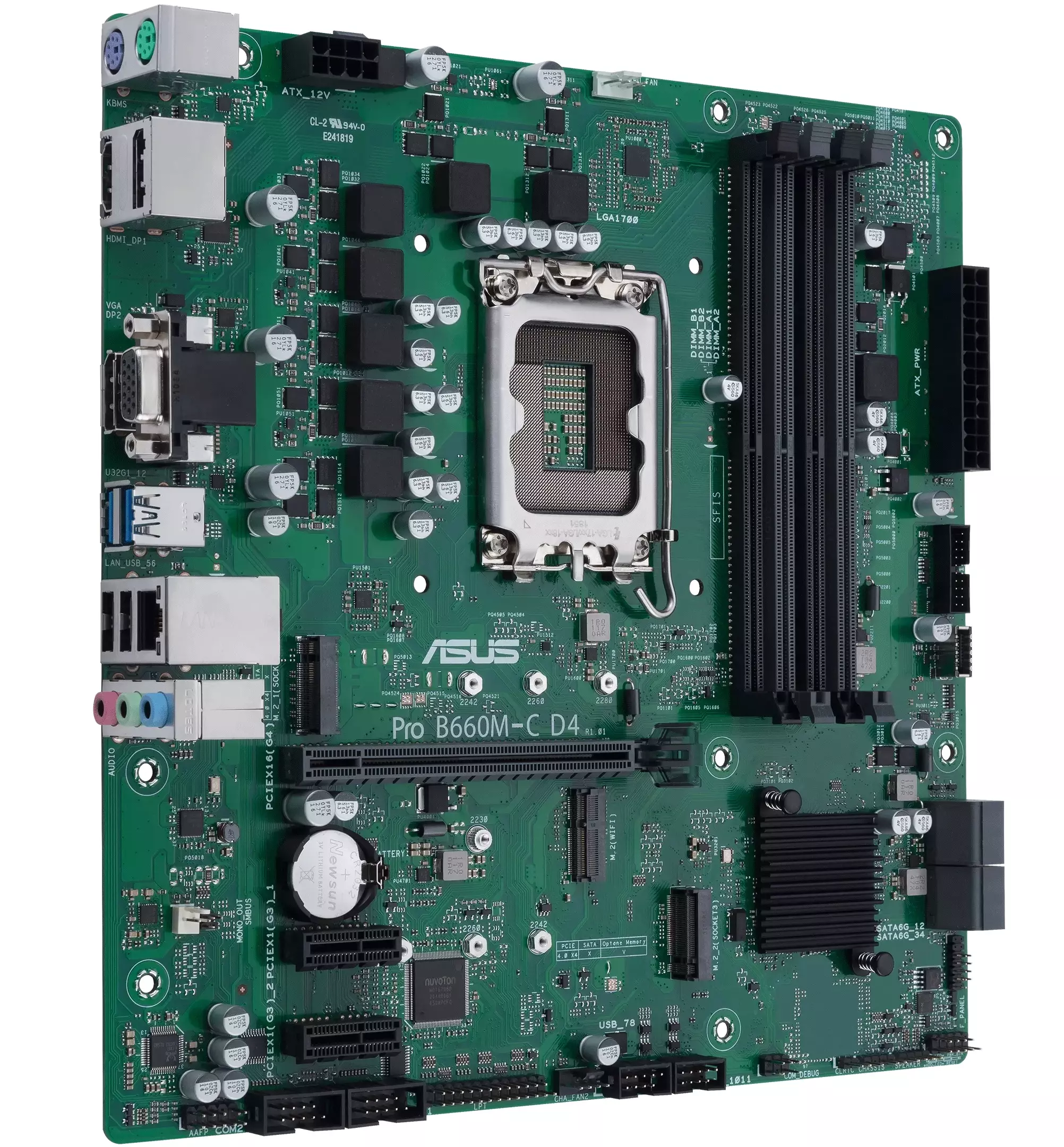 ASUS PRO B660M-C D4-CSM LGA1700 4xDIMM DDR4 TPM 4xSATA 2xM.2 1xHDMI 1xVGA 2xDP MB 90MB19B0-M1EAYC