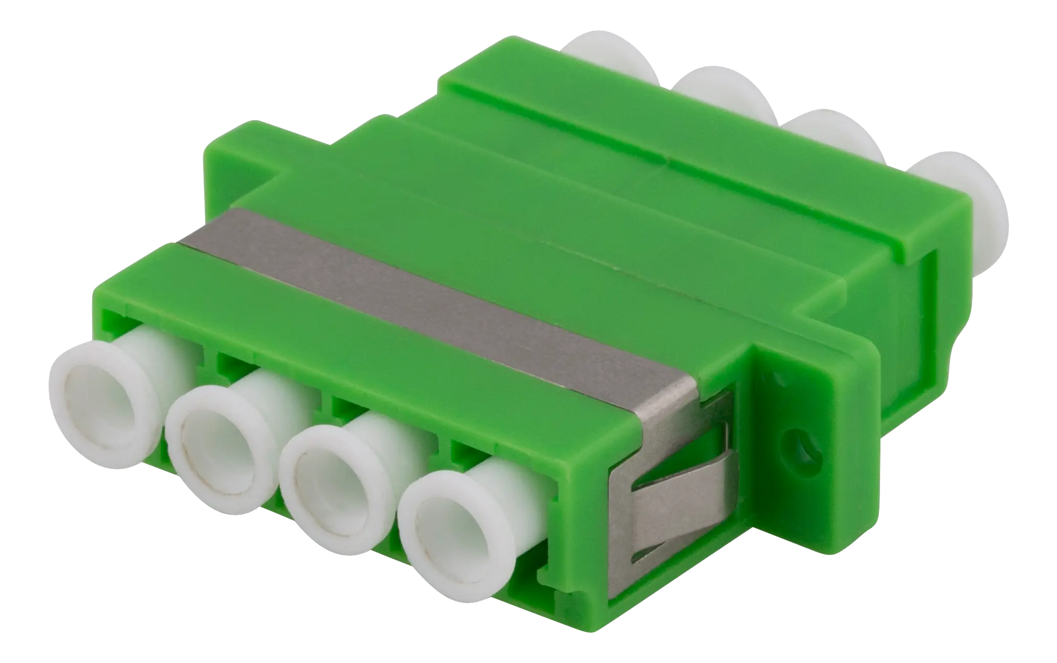 DELTACO snap-in coupler, 4xLC, APC, green FBP-1068