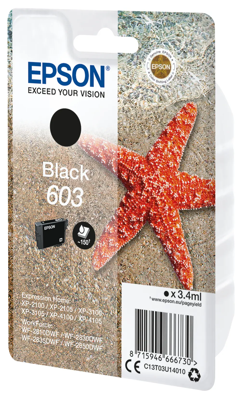 EPSON Singlepack Black 603 Ink C13T03U14020