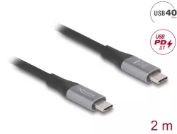 DELOCK USB 40 Gbps Cable USB-C Male-Male PD 3.1 240W E-Marker 2m 81192