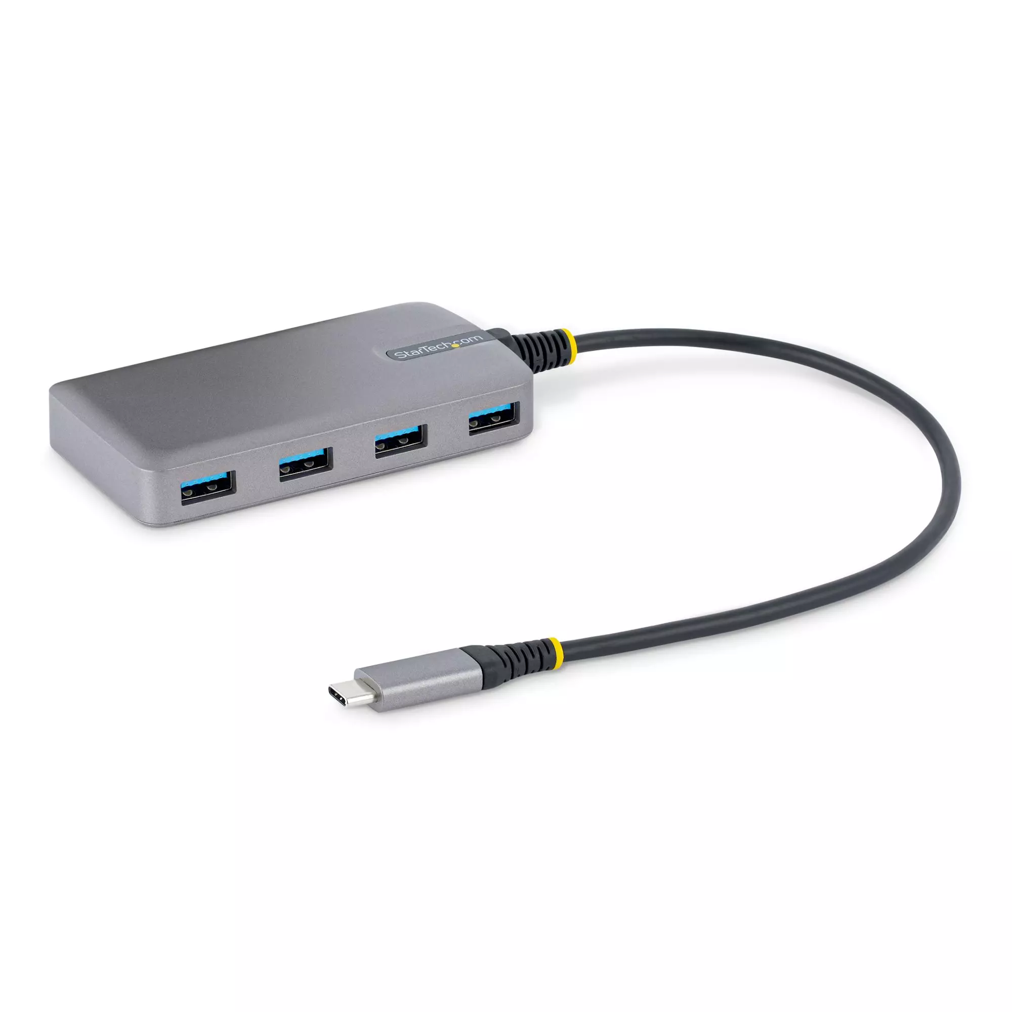 STARTECH 4-Port USB-C Hub 5Gbps Bus Powered 4x USB-A Ports Optional Auxiliary Power Portable USB Type-C Hub 1ft/30cm Cable 5G4AB-USB-C-HUB