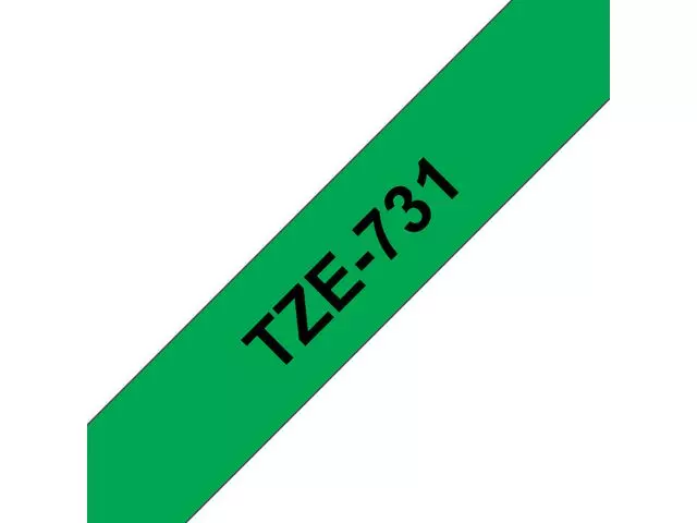 BROTHER Tape BROTHER TZe-731 12mmx8m sort/grønn TZE-731