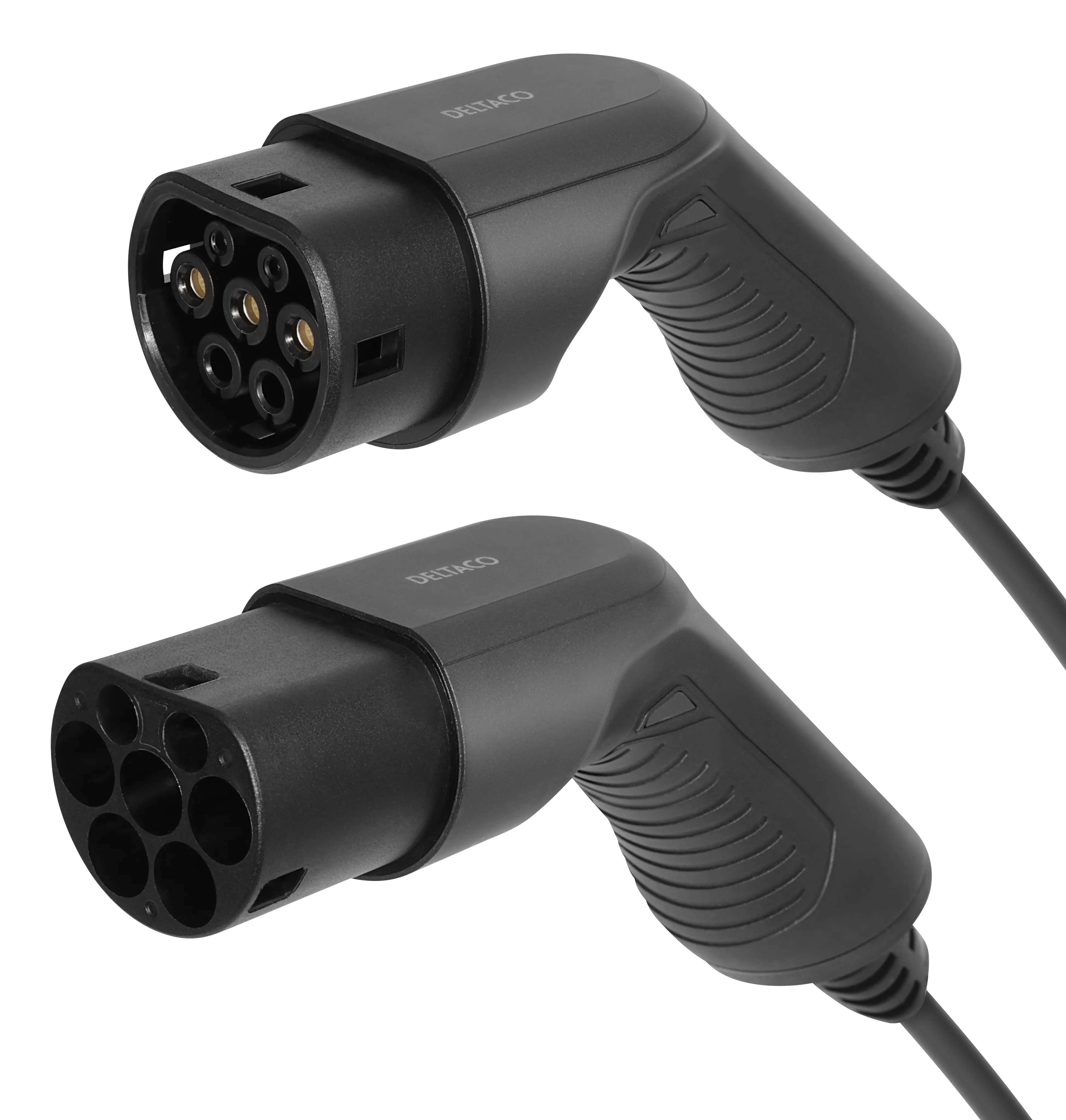 DELTACO e-Charge, cable type 2 - type 2, 3 phase, 16A, Spiral, 3M/5M EV-3215-S