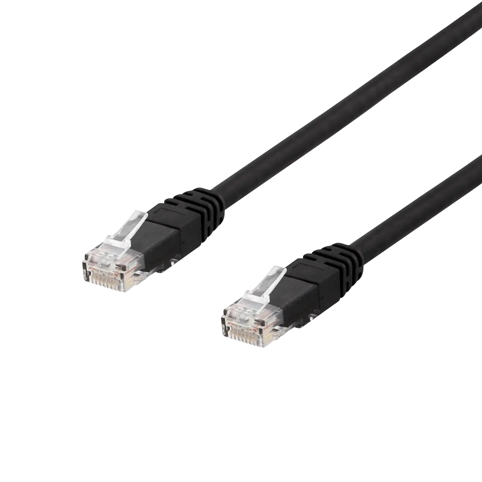 DELTACO U/UTP Cat6 patchkabel 15m, 250 MHz, UV-resistent, svart TP-615UV