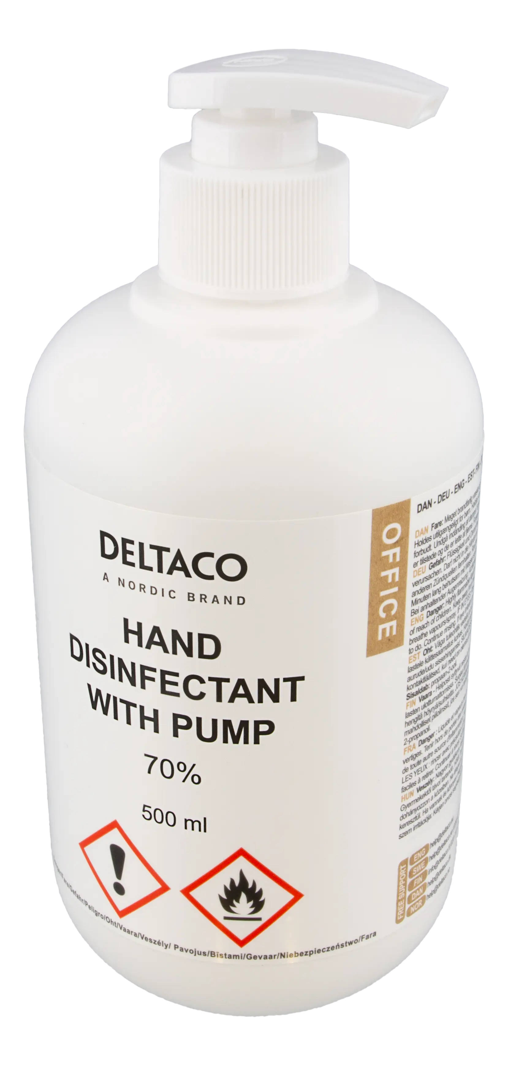 DELTACO Office Hand disinfectant liquid 500ml with pump CK1038