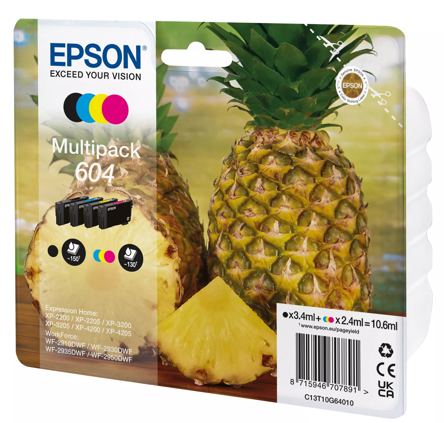 EPSON Ink/604 Pineapple CMYK SEC C13T10G64020