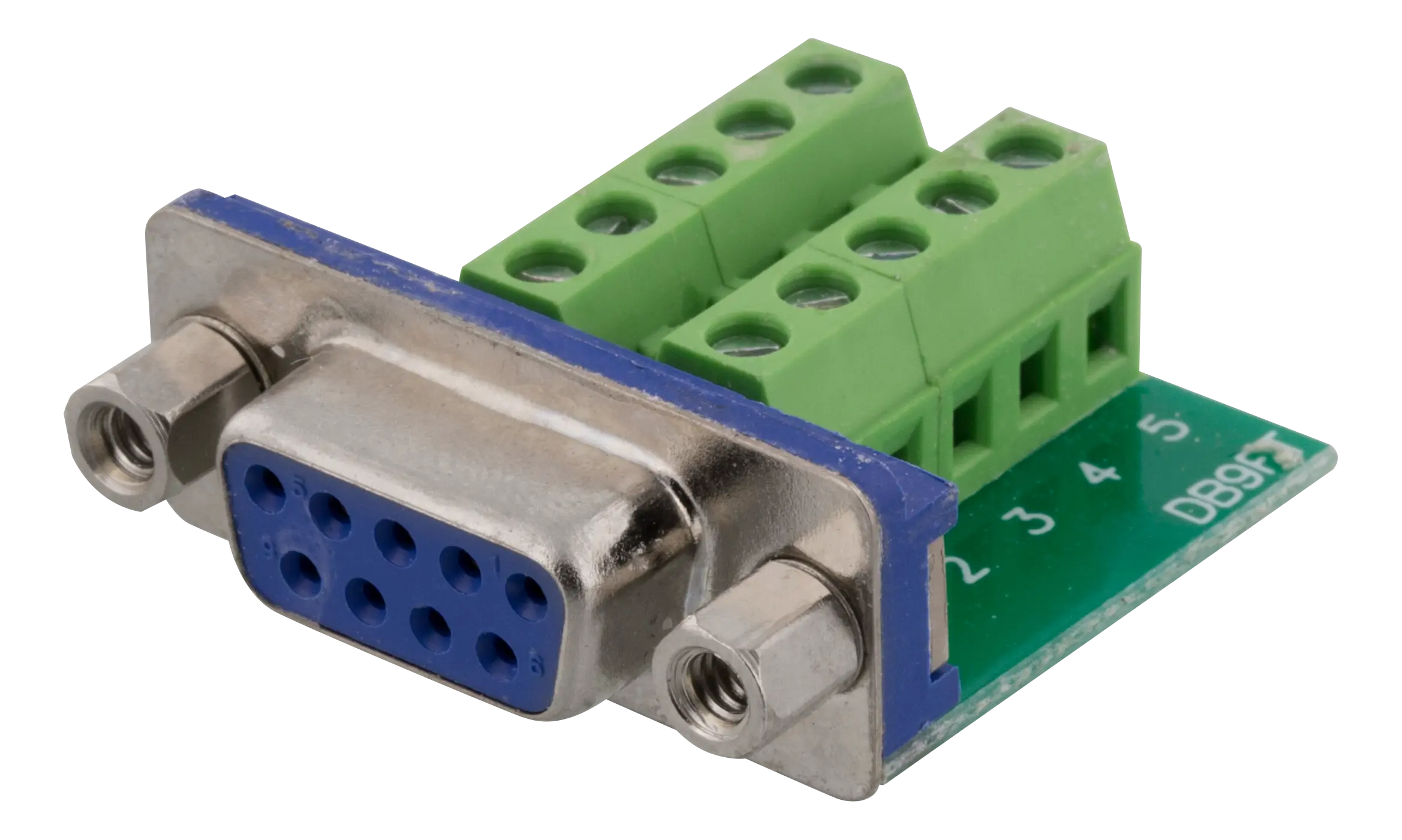 DELTACO Terminal Block Adapter, DE-9 female, 10-Pin, green DC-391