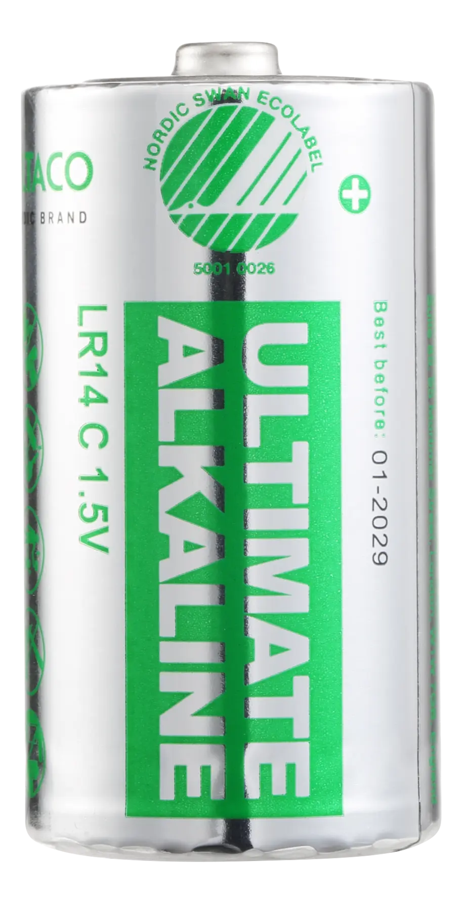 DELTACO Ultimate Alkaline, LR14/C size, 10 pk bulk ULTB-LR14-10P