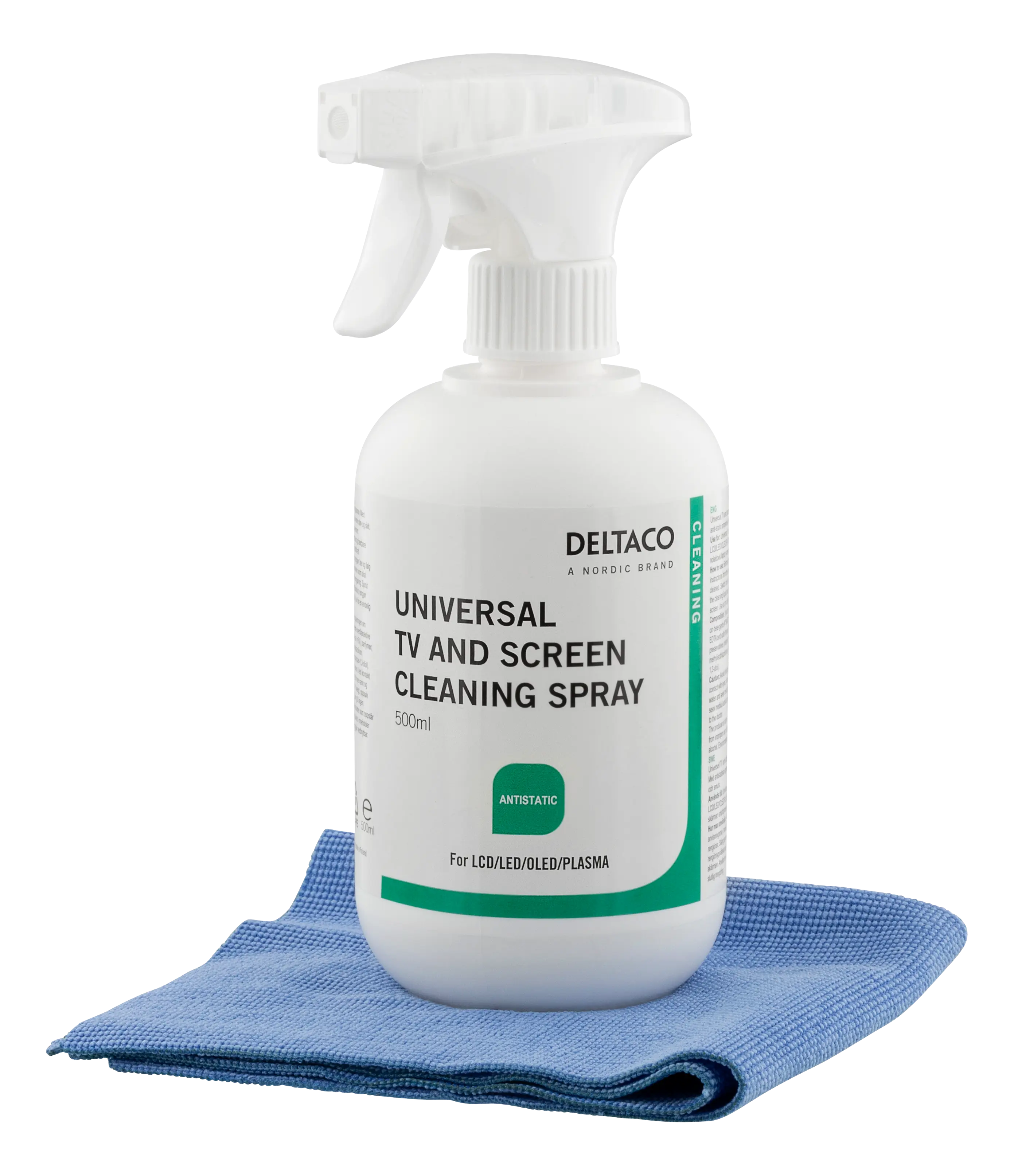 DELTACO Cleaning set: 500ml liquid for screens + microfiber in colour Box CK1025