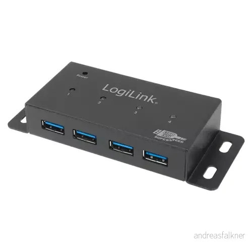 LOGILINK USB 3.0 HUB 4-port, metal, incl. power su UA0149