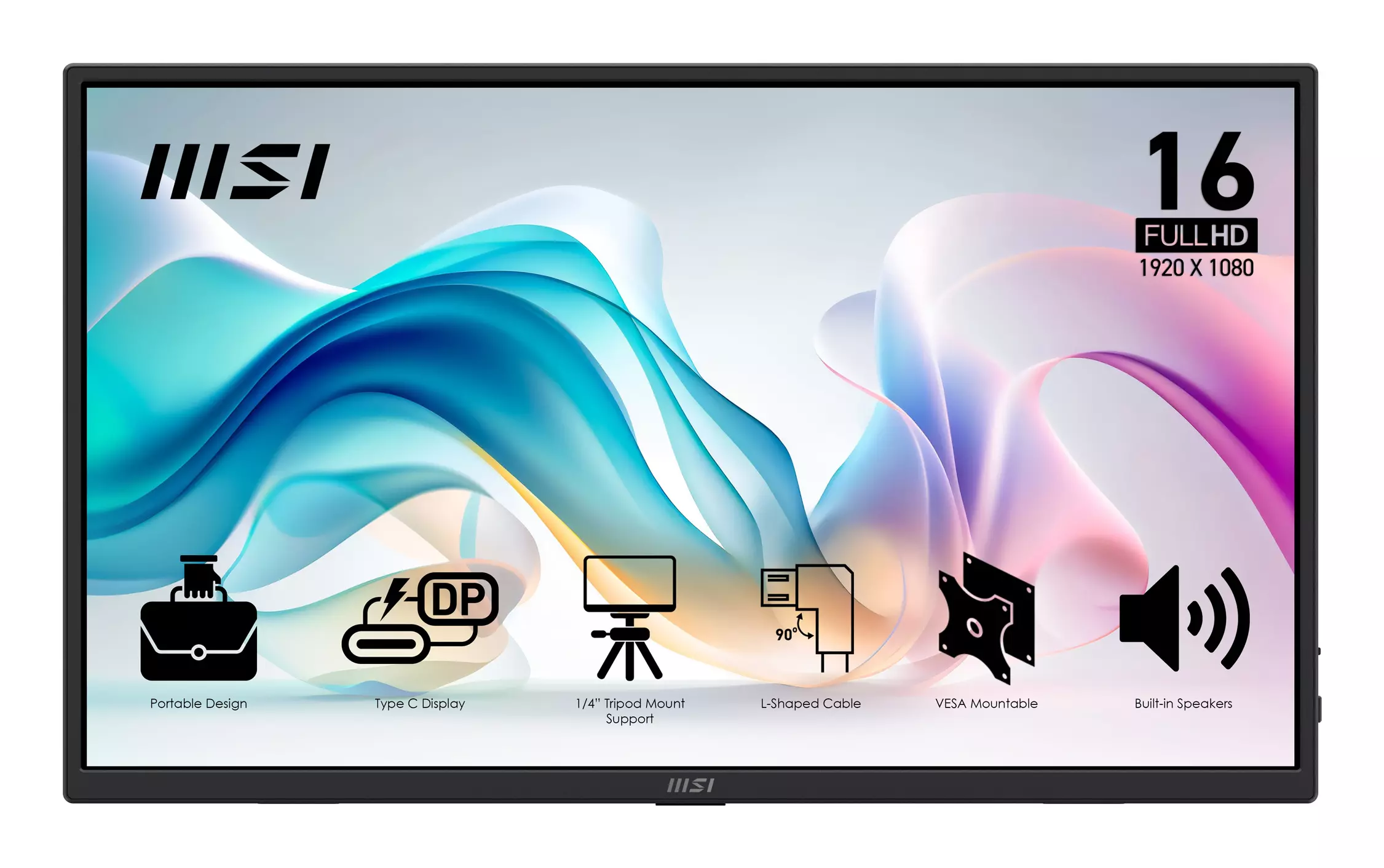 MSI 16" portable skjerm PRO MP165 E6 1920x1080 IPS, 4ms, 800:1, USB-C PRO MP165 E6