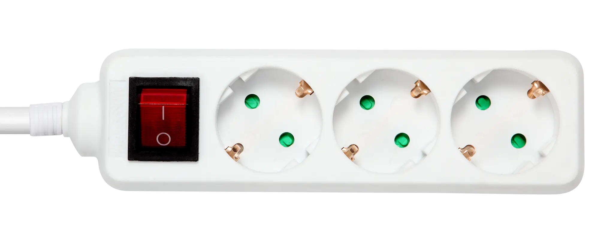 DELTACO outlet 3xCEE 7/3 1xCEE 7/7 switch 3m white GT-0351