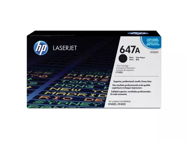 HP 647A original Color LaserJet Toner cartridge CE260A black standard capacity 8.500 pages 1-pack CE260A