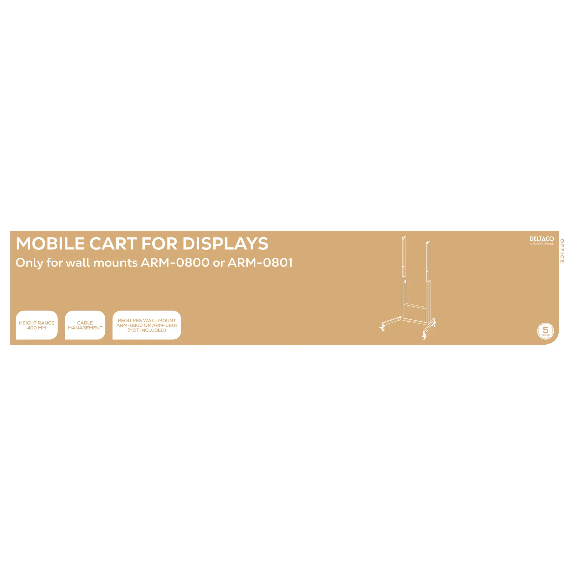 DELTACO OFFICE Mobile Interactive Monitor Stand ARM-0810