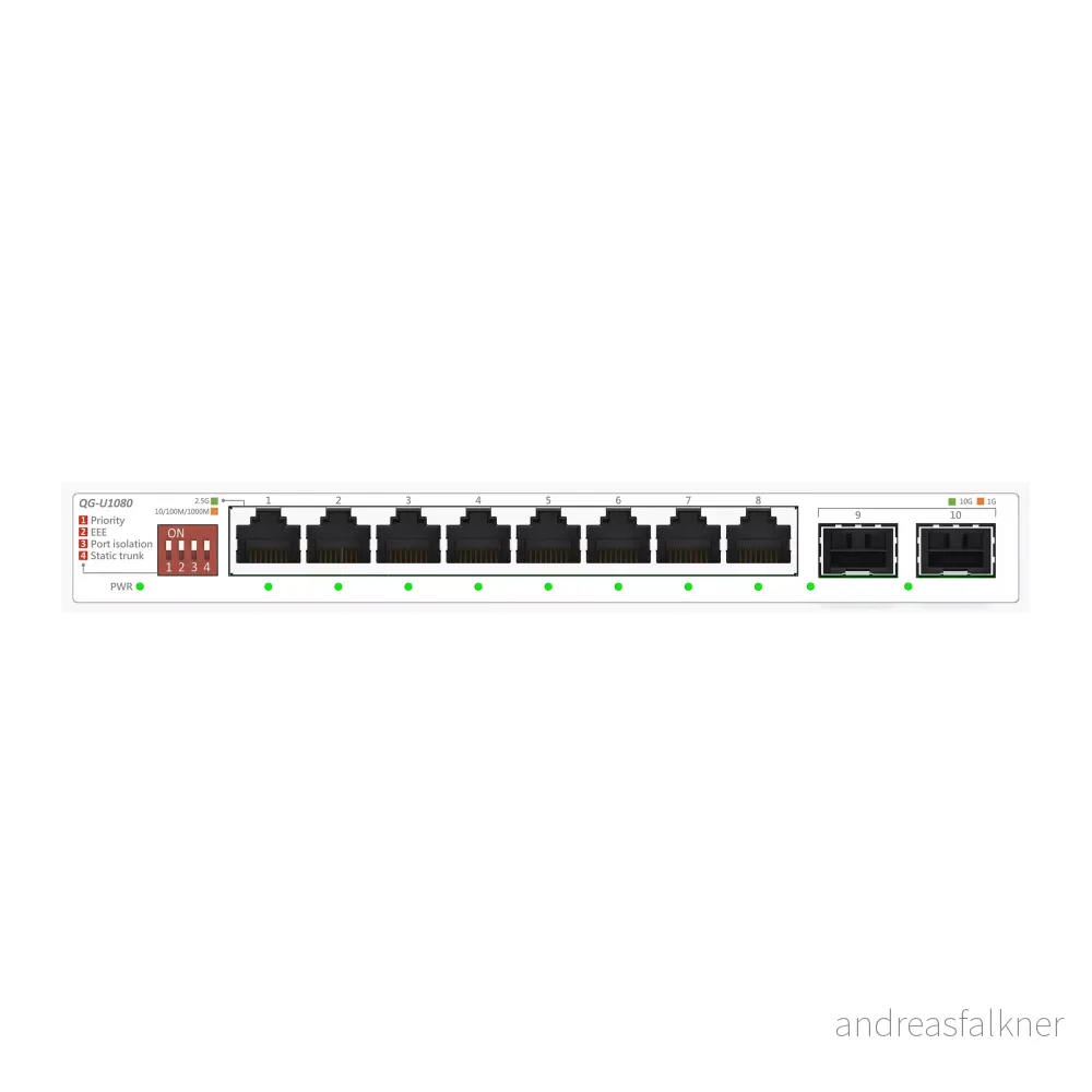 ASUS QG-U1080 8-Port 2.5G + 2-Port 10G SFP+ Unmanaged Network Switch 90IG0A00-MO3B00