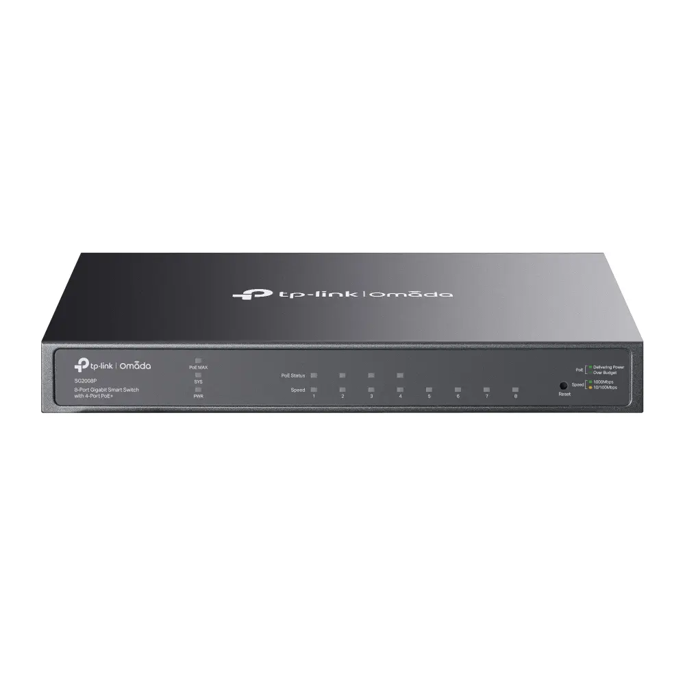 TP-LINK JetStream 8-Port Gigabit Smart Switch with 4-Port PoE+ SG2008P