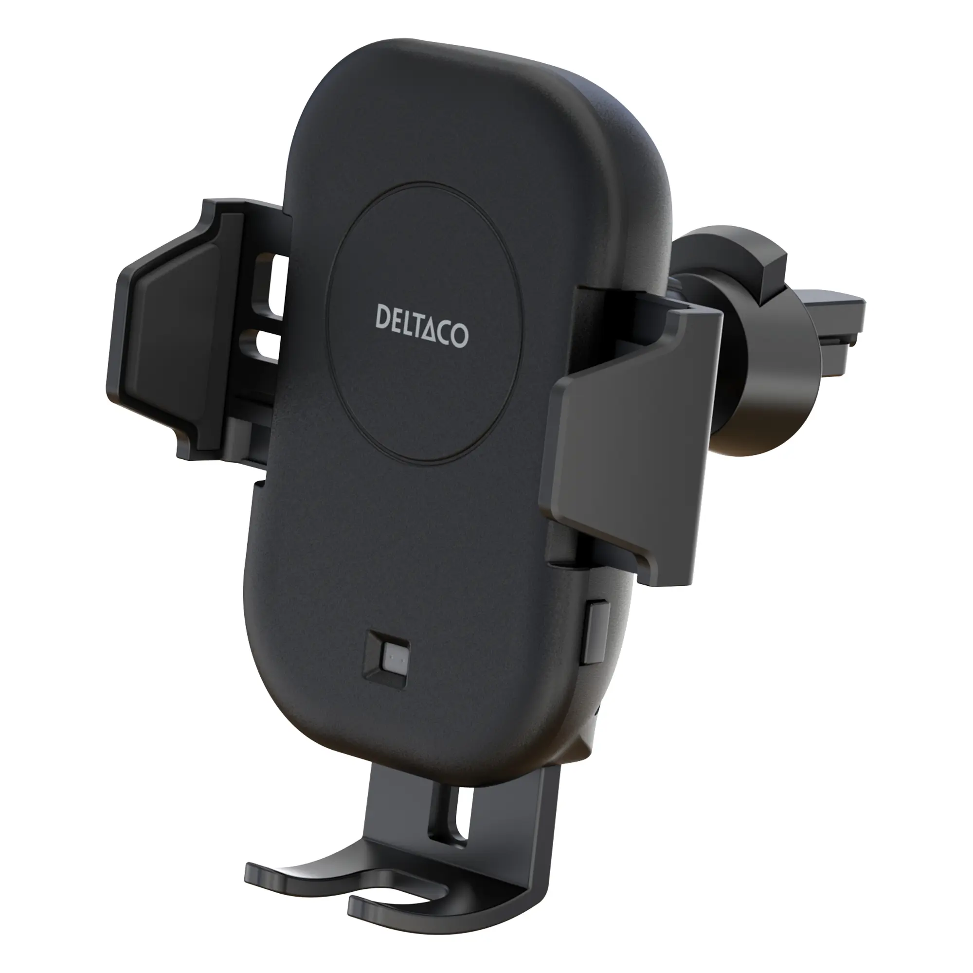 DELTACO Wireless car charger, 15 W, automatic, dual mounts, black QI-C1001
