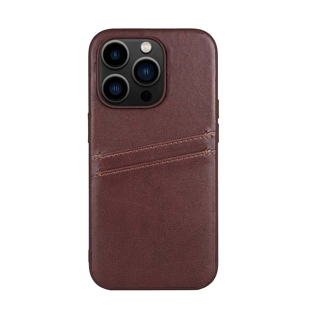 BUFFALO Back cover PU 2 card iPhone 14 Pro 6,1″ Brown 590074