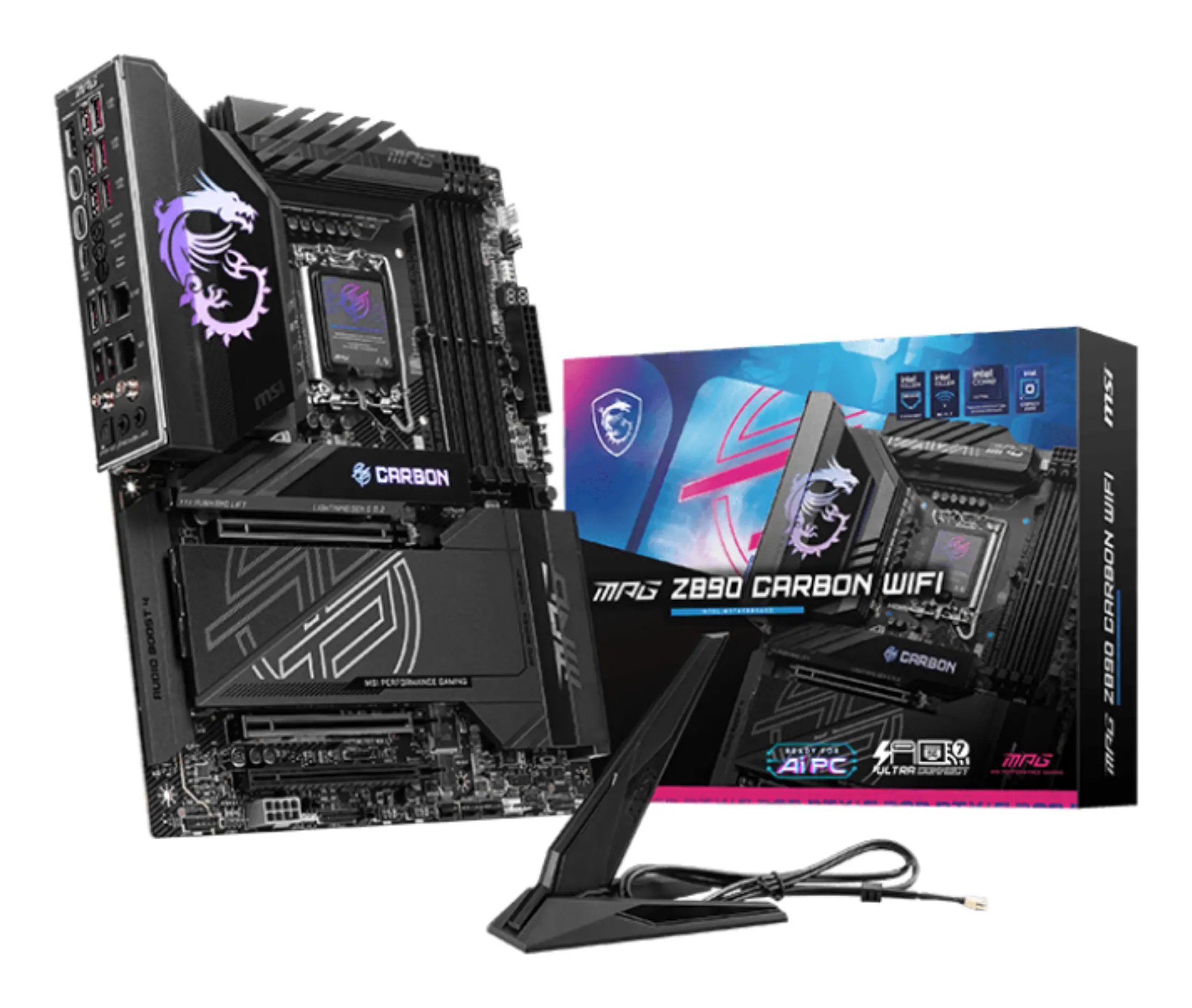 MSI MPG Z890 CARBON WIFI Hovedkort LGA 1851, ATX, DDR5, 2x PCI-Express 5.0, 5x M.2 MPG Z890 CARBON WIFI