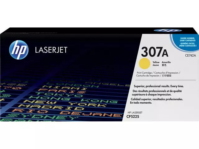 HP original Colour LaserJet CE742A Toner cartridge yellow standard capacity 7.300 pages 1-pack CE742A