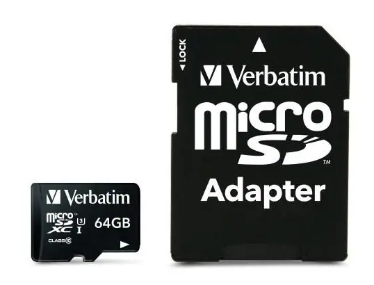 VERBATIM MICRO SDXC CARD PRO UHS-I 64GB CLASS 10 INCL ADAPTOR EXT 47042