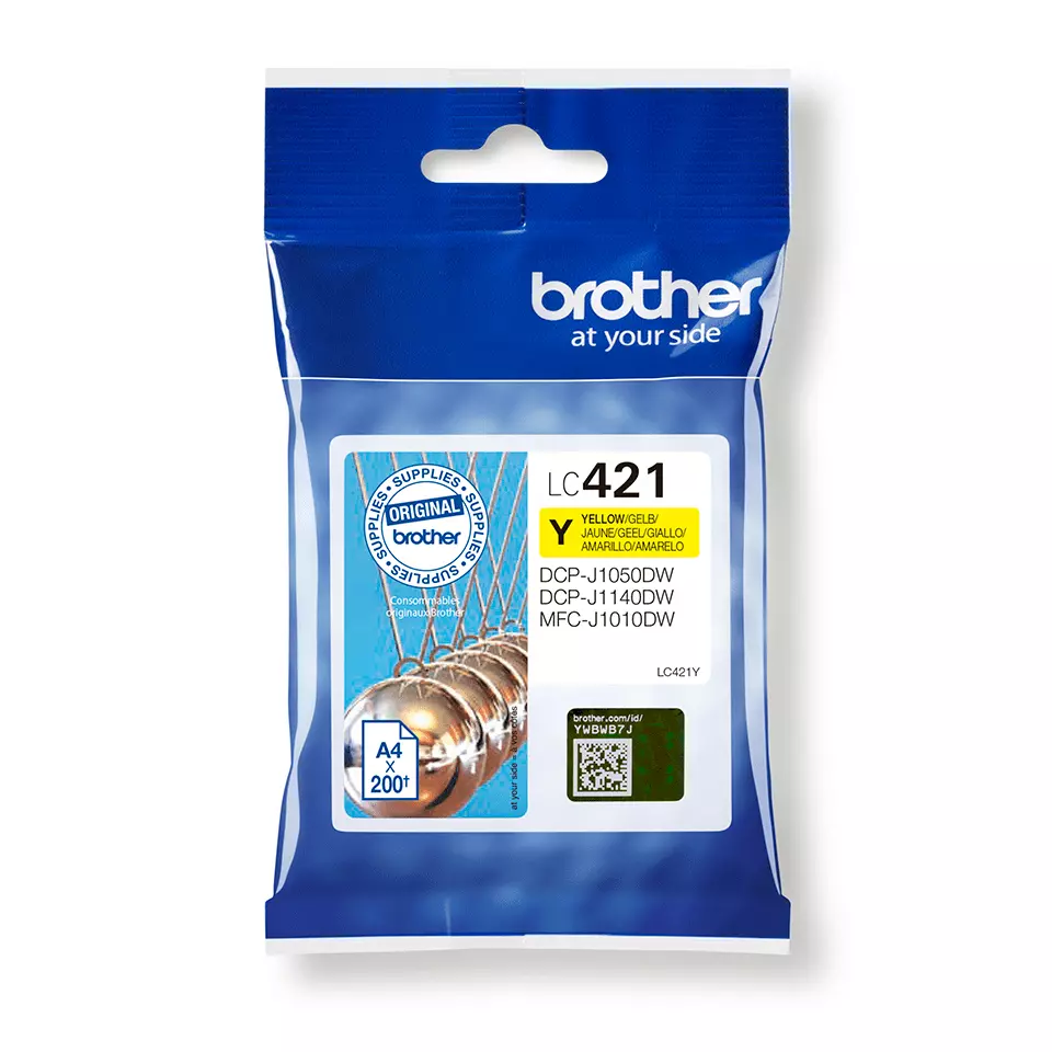 BROTHER LC421Y - Yellow - original - ink cartridge - for Brother DCP-J1140DW, MFC-J1010DW, MFC-J1012DW LC421Y