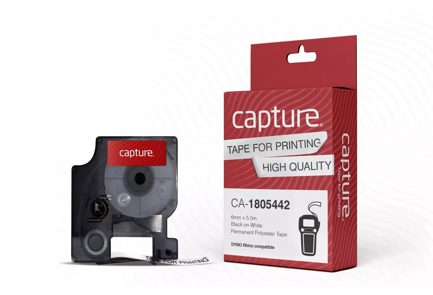 CAPTURE 6mm x 5.5m Black on White CA-1805442