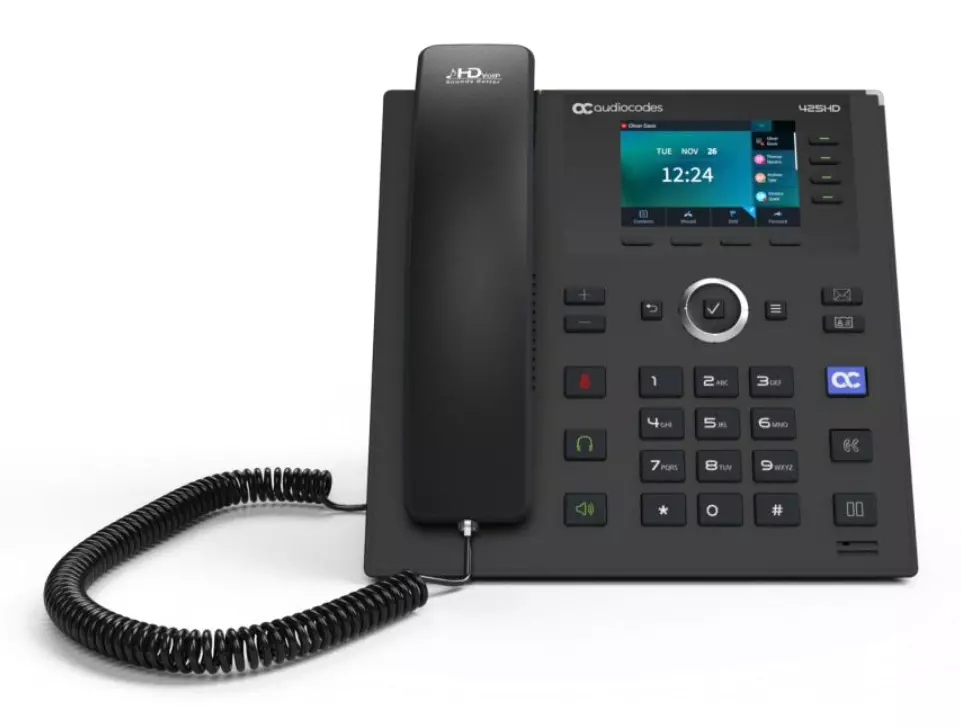 AUDIOCODES 425HD IP-PHONE POE GBE BLACK 2 ETHERNET 10/100/1000 PORTS 4 PRK PERP IP425HDEG