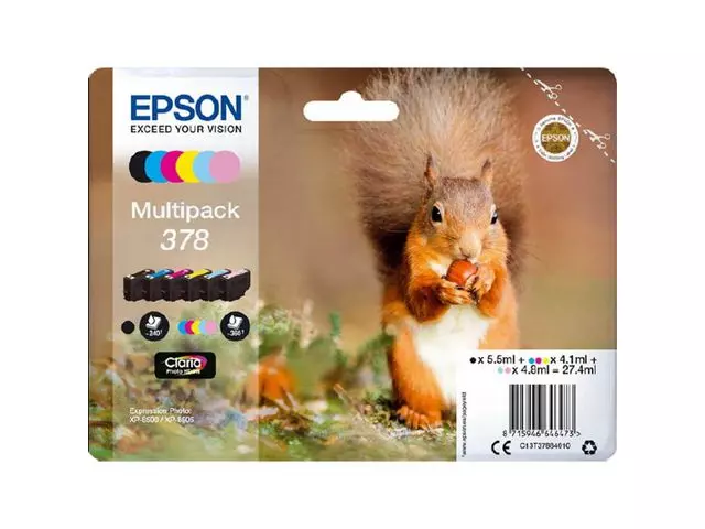 EPSON MULTIPACK 6-FARBIG 378 SQUIRREL CLARA PHOTO HD INK SUPL C13T37884010