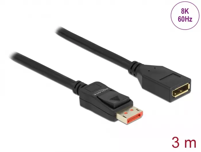 DELOCK DisplayPort extension cable 8K 60 Hz 3 m 87072