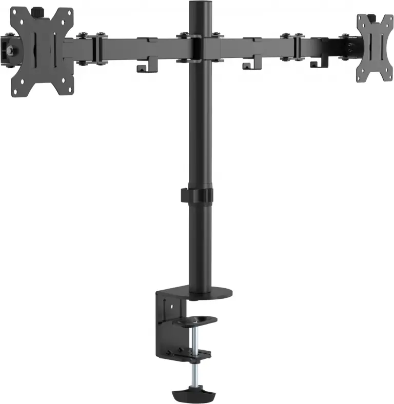 VISION Monitor Desk Post Dual Black VFM-DPD2B