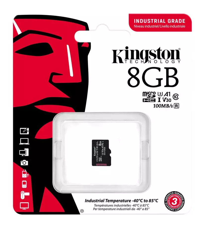 KINGSTON 8GB microSDHC Industrial C10 A1 pSLC SDCIT2/8GBSP