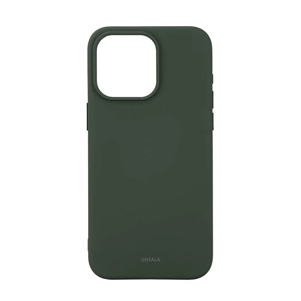 ONSALA Back Sil Touch Recycled MagSerie iPhone 15 Pro Max Olive Green 664180