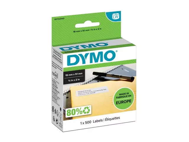 DYMO Removable Multi purpose Label 19mm x 51mm 1 x 500 pcs S0722550
