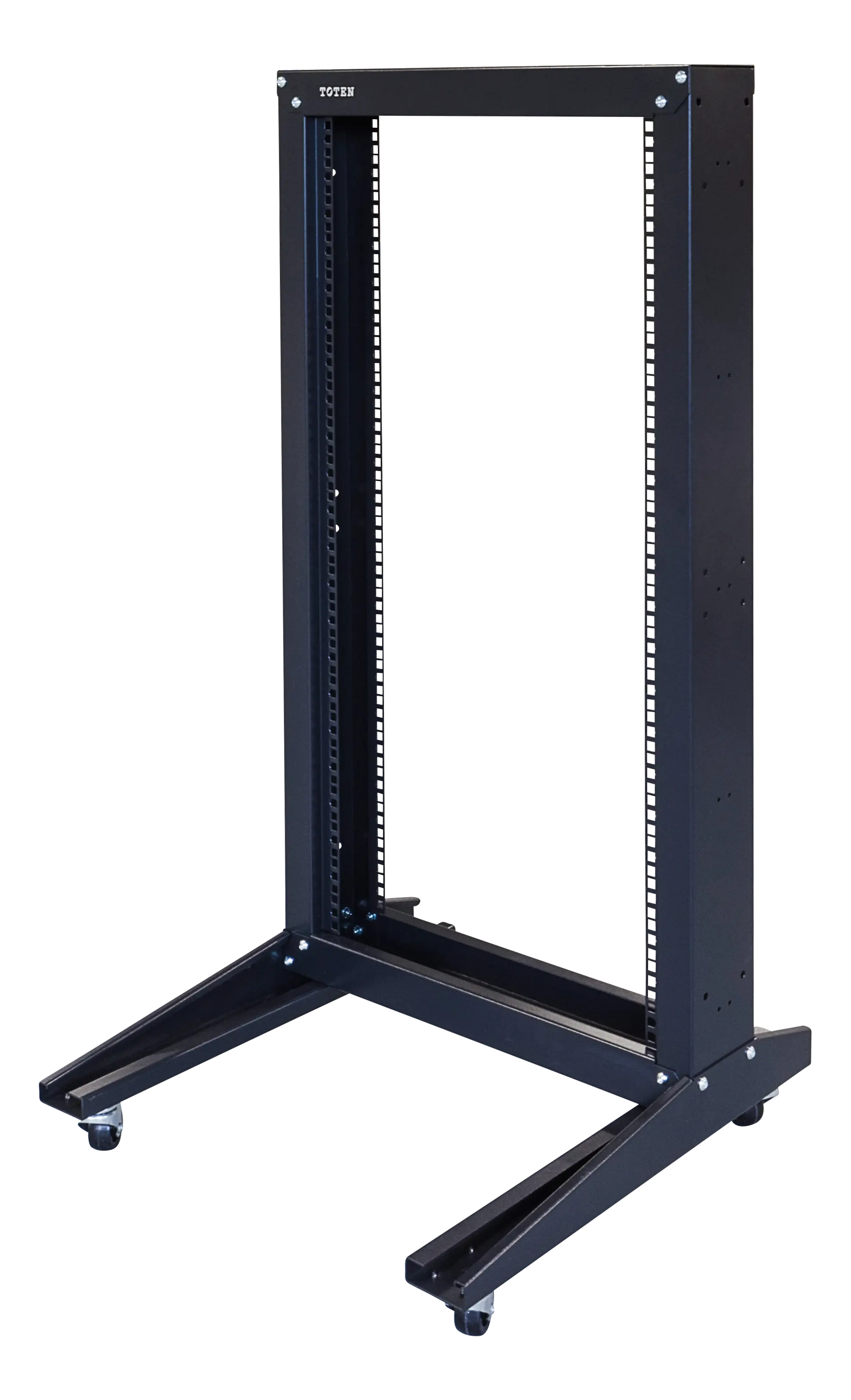 TOTEN TOTEN, 19" öppet golvtstativ med hjul, 22U, 600x600, max 150kg, svart OR66229001-SKWT