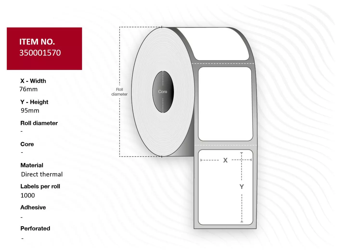 CAPTURE Label 76x95 - Core 25. White. 35001570-24ROLLS