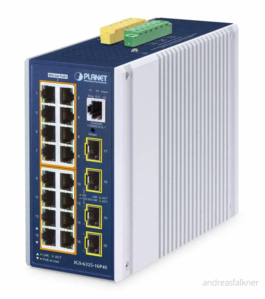 PLANET IP30 DIN-rail Ind. L3 16 Port IGS-6325-16P4S