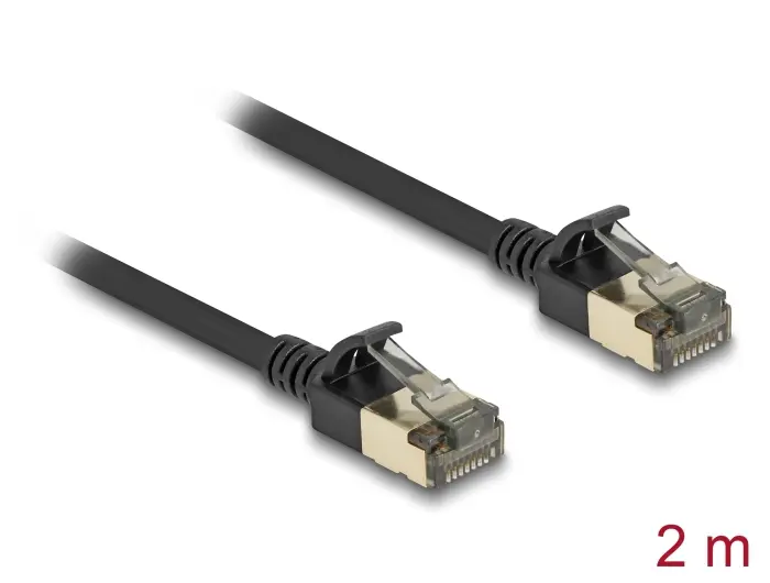 DELOCK RJ45 Network Cable Cat.8.1 F/FTP Slim Pro 2 m black 80340