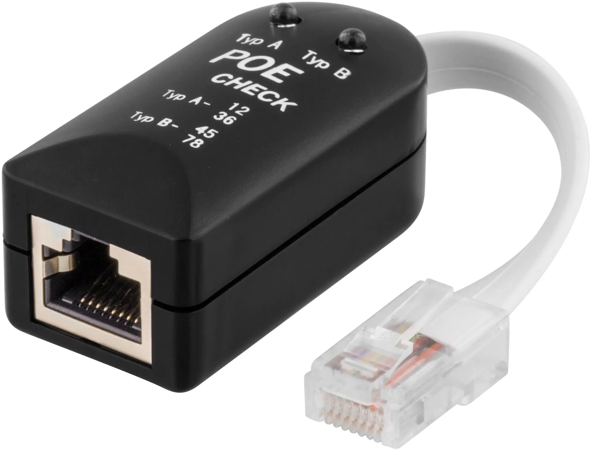 DELTACO test tool for POE (power over ethernet), black POE-101