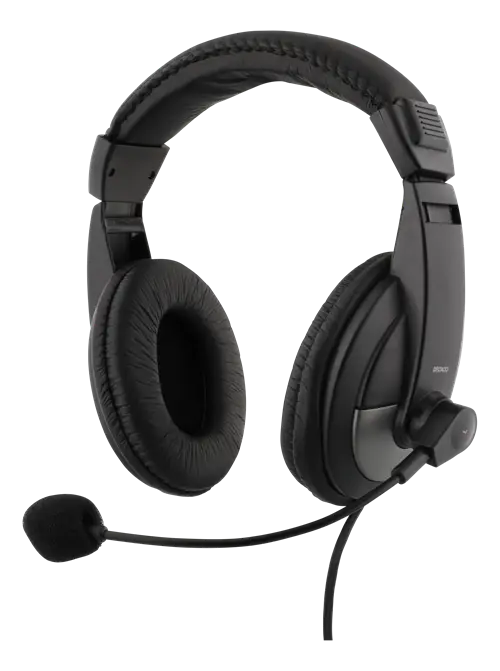 DELTACO Headset, Mic, 3,5mm svart HL-50